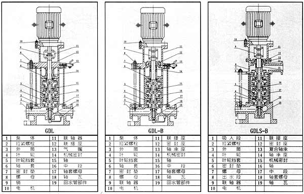 西安南方泵业立式多级管道泵结构图